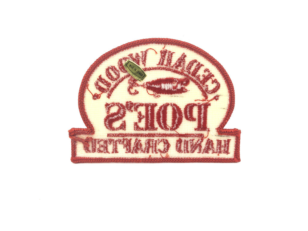 Poe's Cedar Wood Hand Crafted Lures Vintage Fishing Patch
