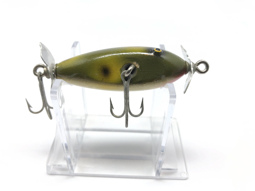 JC Higgins Spinning Injured Minnow Frog Color Wooden Lure