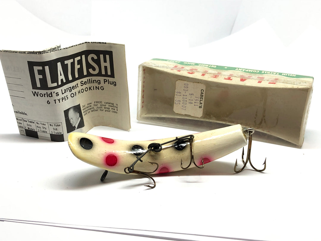 Helin Flatfish M2 White with Red and Black Spots and Box