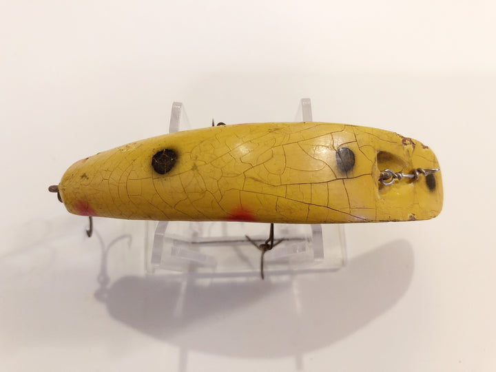 Helin P8 Wooden Lure in Yellow Spot Tougher Model