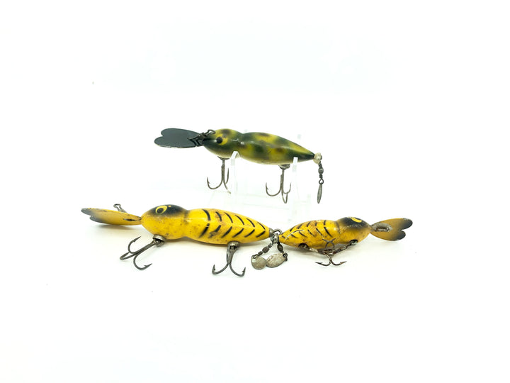 Hellbender Whopper Stopper Trio, Yellow Black Ribs, Frog Color