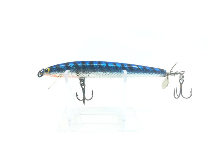 Bagley Minnow Blue Silver and Black Stripes Color