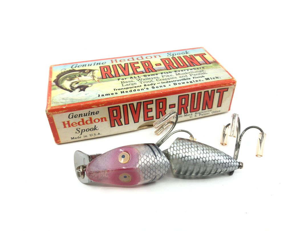 Heddon Jointed Sinker River Runt 9330 XRS Silver Shore Minnow Color with Box and Catalog