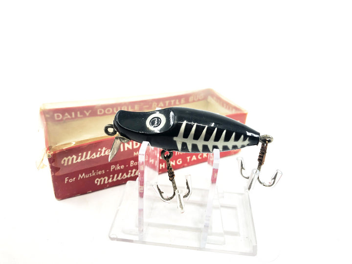 Millsite Baby Wig Wag Black White Ribs with Box