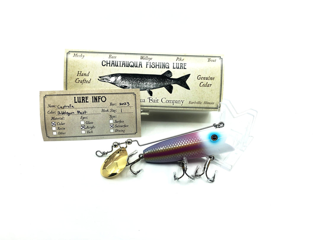 Chautauqua Special Order Wooden Castrolla Minnow, Bubblegum Blast Color