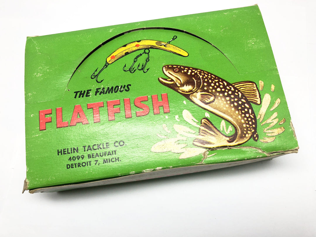 Helin Flatfish Dealer Box of 12 X5 OB Orange Black Stripe Red Tip Color Lures New in Box
