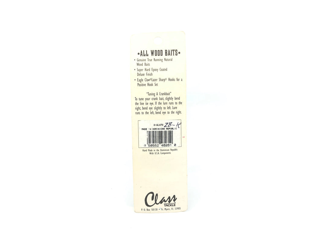Class Tackle All Wood Baits Diving Guppy Khaki Color New on Card