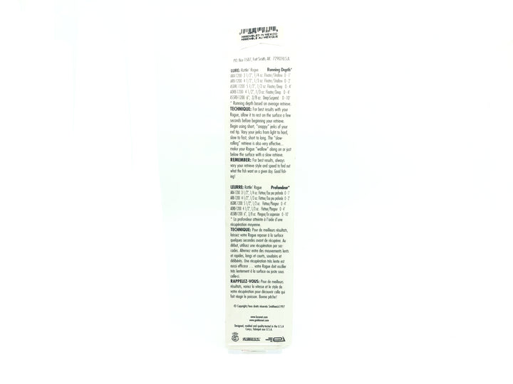 Smithwick Deep Suspending Rattlin' Rogue Silver Blue Eyes Color New on Card