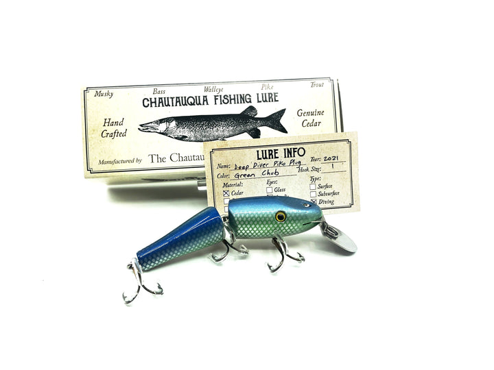 Chautauqua Jointed Deep Diver Piko Plug Green Chub Color