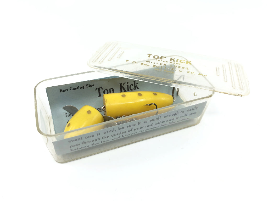 Miller Lures Top Kick with Box and Insert Yellow Gold Spots
