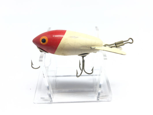 Vintage Wooden Bomber 200 in Red Head White Body Color 204 Fishing Lure
