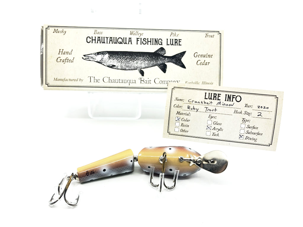 Chautauqua Wooden Crankbait Minnow Ruby Trout 2020 Color Custom Lure