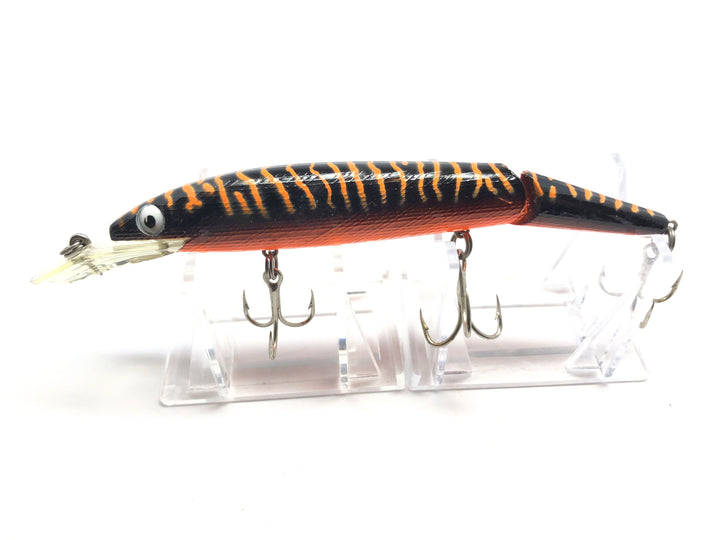 Vintage Rebel Fastrac Jointed Minnow Black Orange Tiger Stripes Color