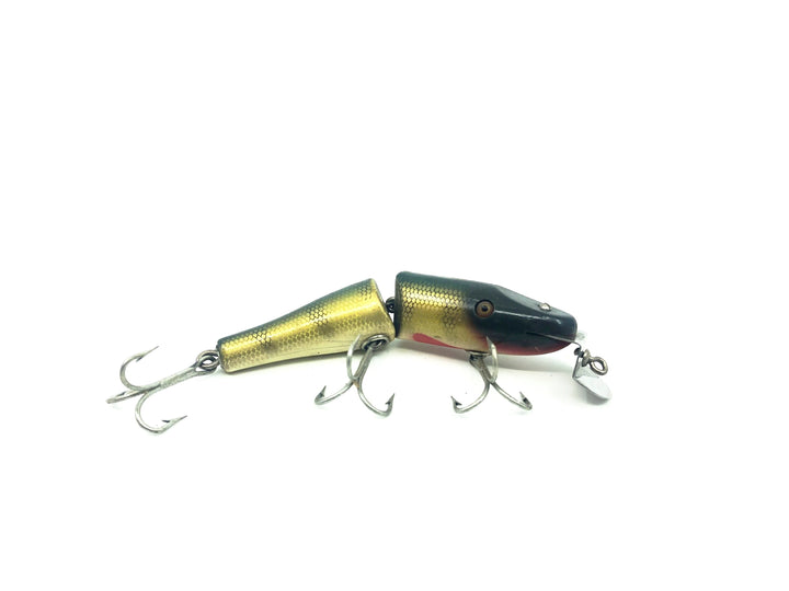 Creek Chub 2600 Jointed Pikie Minnow in Perch 2601 Color Wooden Lure Glass Eyes