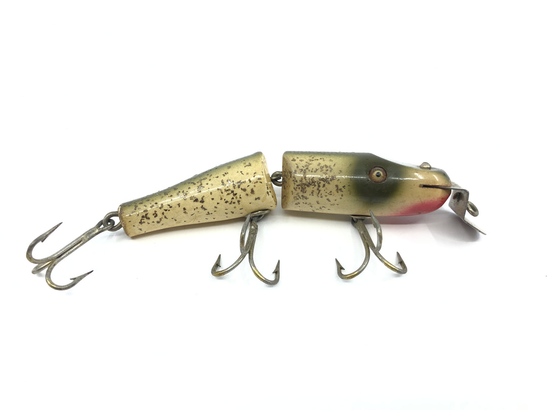 Creek Chub 2618 Jointed Pikie Minnow in Silver Flash Color Wooden Lure Glass Eyes