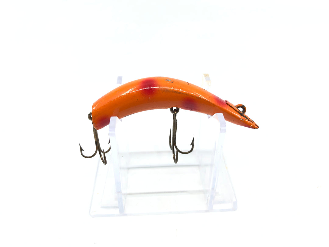 Kautzky Wooden Lazy Ike 2 Orange with Red Dots