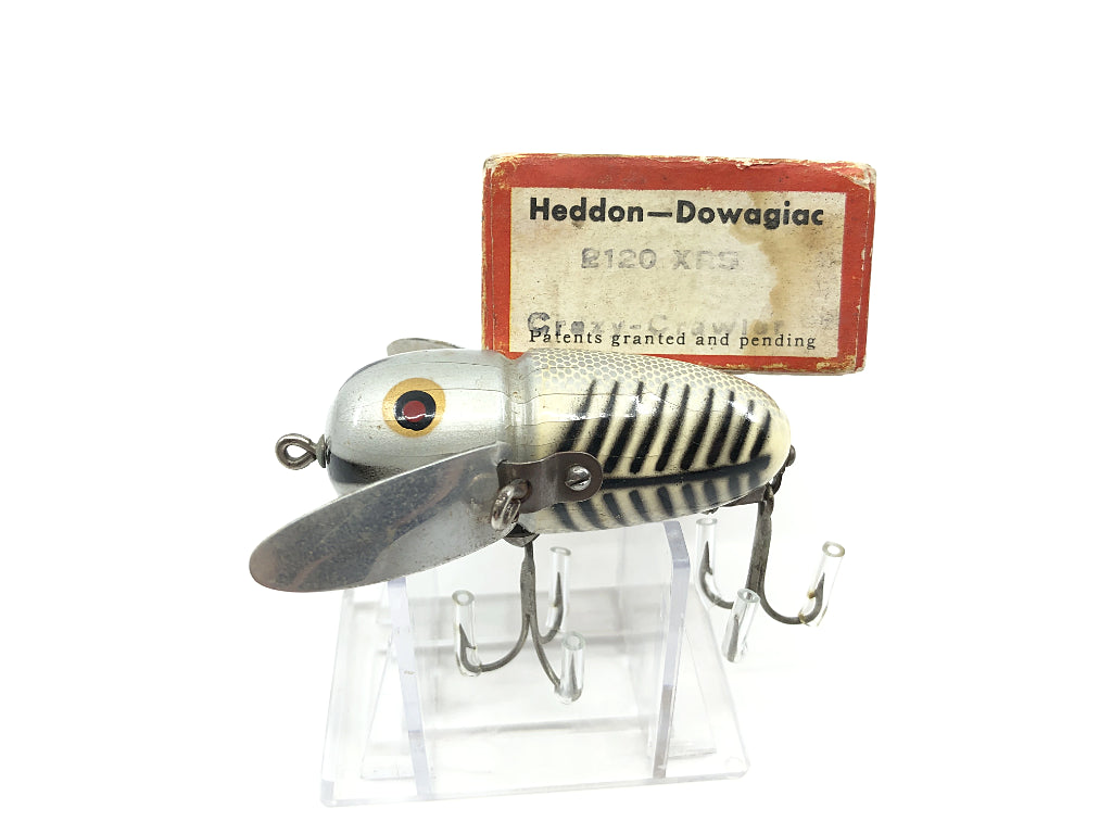 Heddon Crazy Crawler 2120 XRS Silver Shore Color with Box Nice Combo