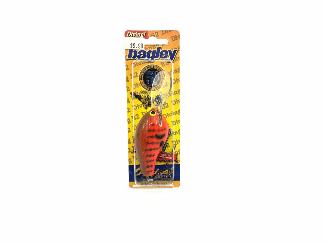 Bagley Diving Balsa B2 DB2-DC2 Dark Crayfish on Orange Color, New on Card