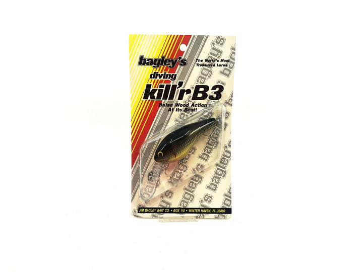Bagley Diving Kill'r B3 DKB3-FCSG Flash Crippled Shad on Gold Color New on Card Old Stock