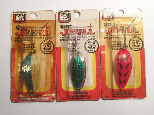 Luhr-Jensen Little Jewel Lures Lot of 3 New on Card 2/5 oz Lot 5