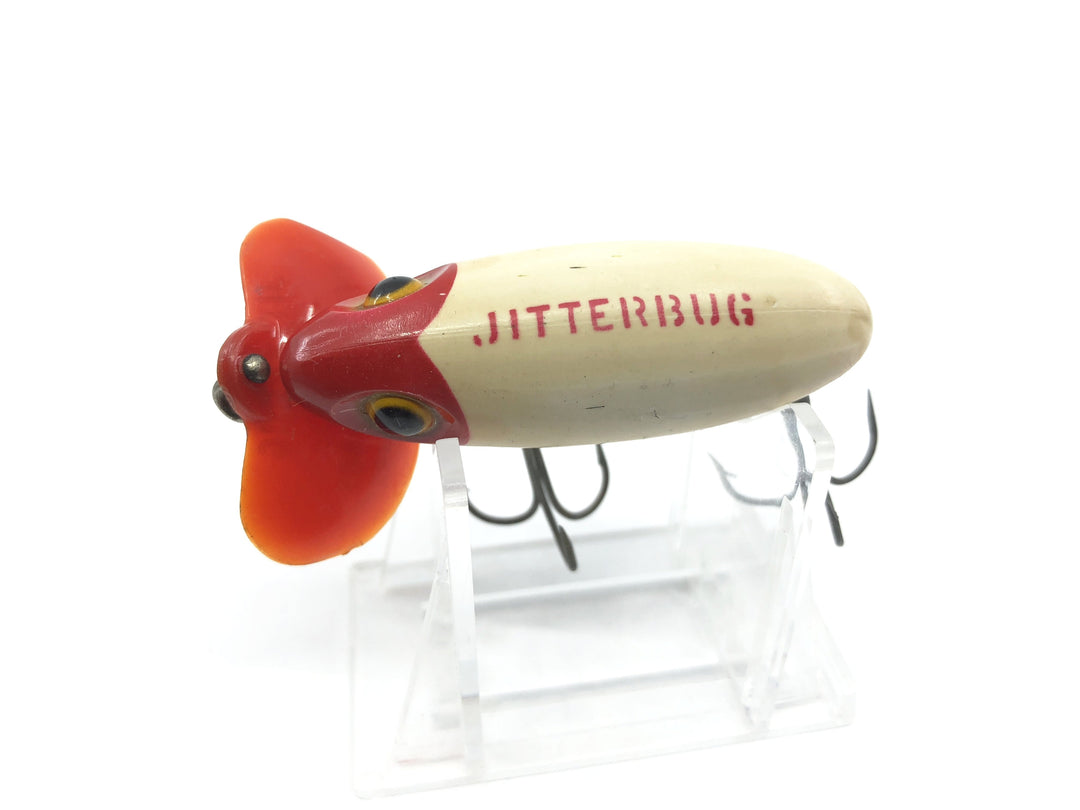 Arbogast Plastic Red Lip Jitterbug 1940's WWII Era Red White Color