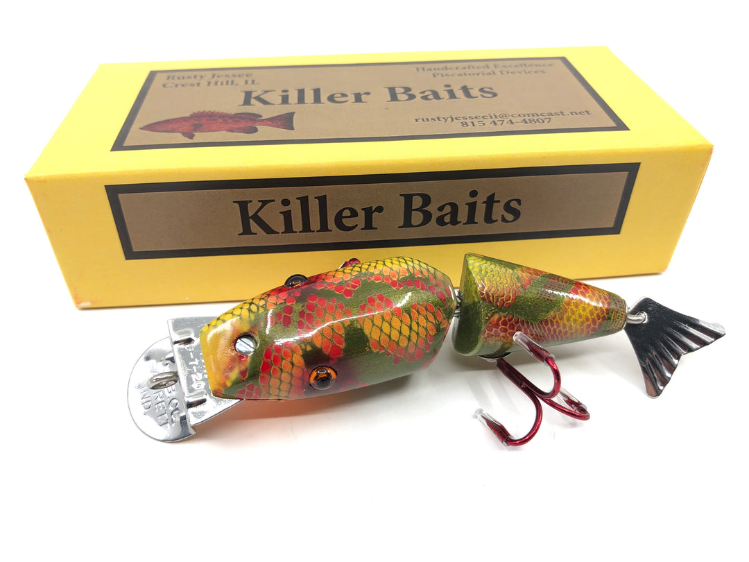 Rusty Jessee Killer Baits Creek Chub Wigglefish Orange Green Snake Skin Color