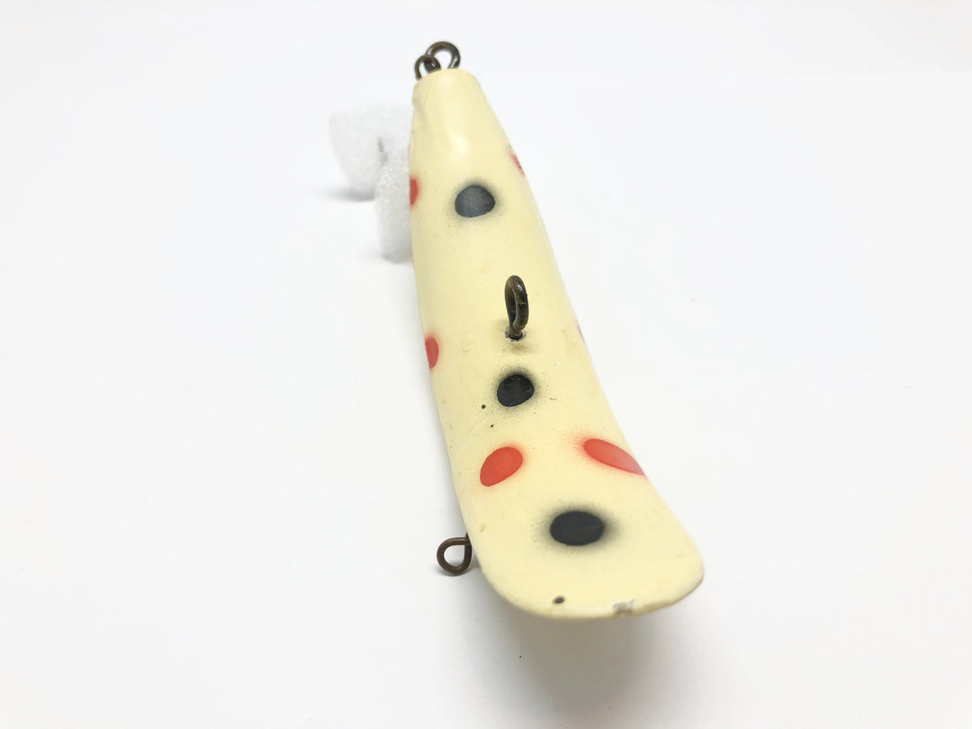 Helin M2 Musky Flatfish Bone White with Red and Black Spots Color