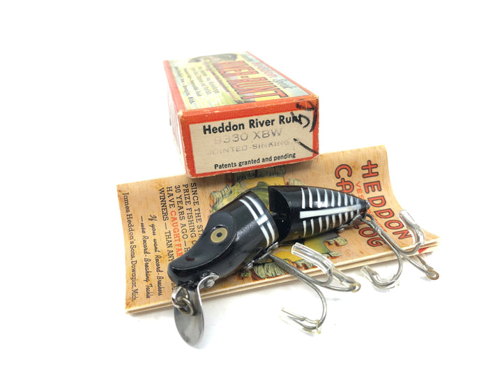 Heddon Jointed Sinking River Runt 9330 XBW Black Shore Color with Box and Catalog