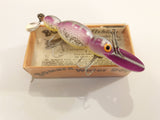 Bomber Water Dog 1571 Purple back/yellow belly/silver sparkle Wooden Lure NIB