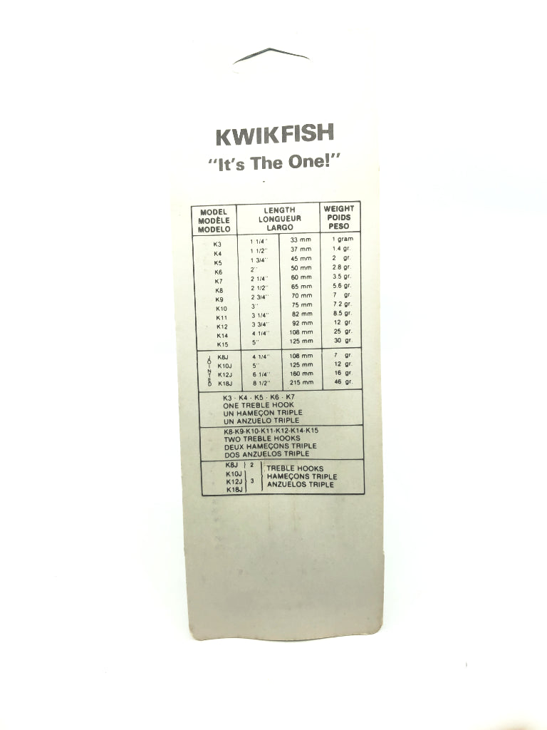 Luhr-Jensen Jointed Kwikfish K12J Color 036 Silver Shad New on Card Old Stock