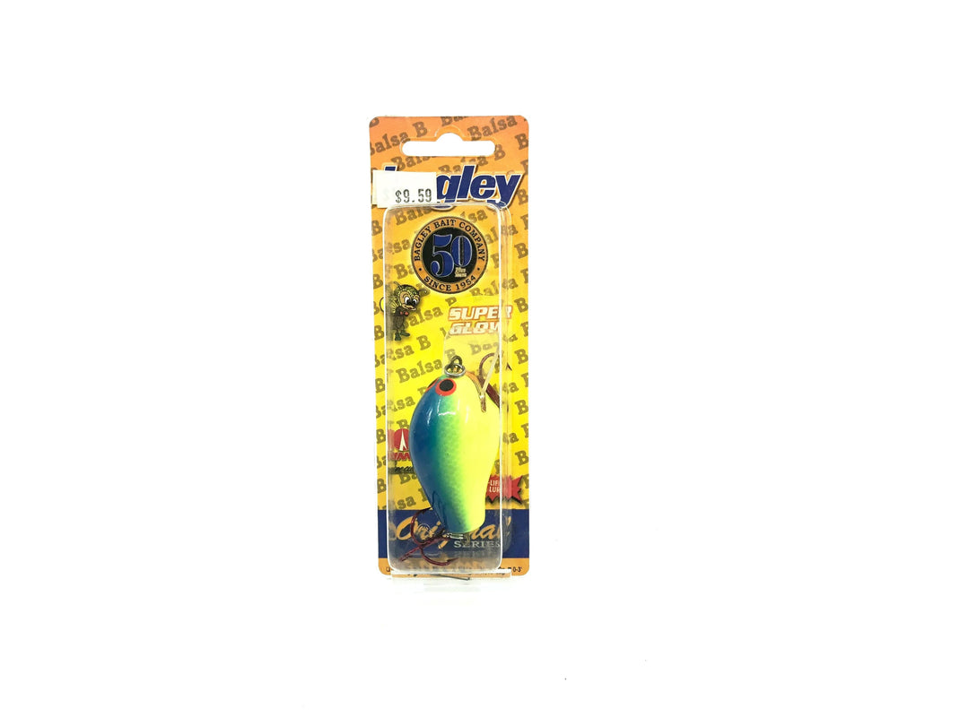 Bagley Balsa B1 BB1-79SG Super Glow Blue on Chartreuse Color, New on Card