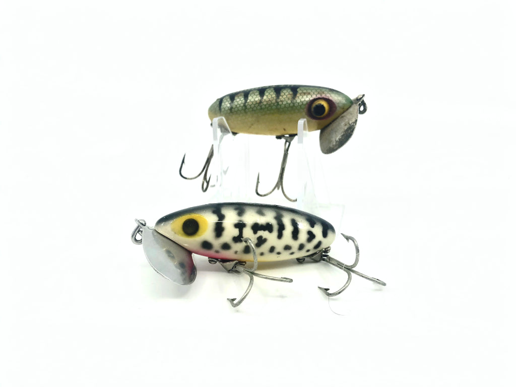 Two Arbogast Jitterbug Perch/Coachdog Colors