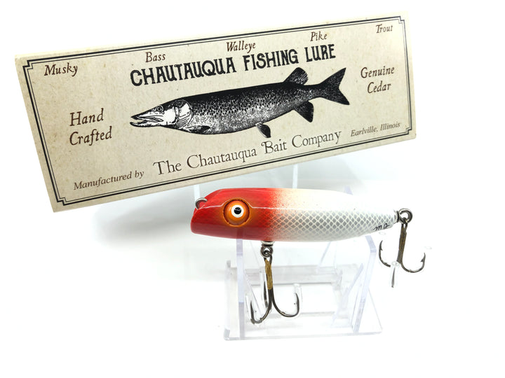 Chautauqua Special Order Wooden 3" Bass Oreno in Red Head White Color with Box