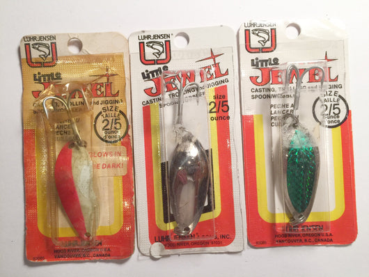 Luhr-Jensen Little Jewel Lures Lot of 3 New on Card 2/5 oz Lot 15