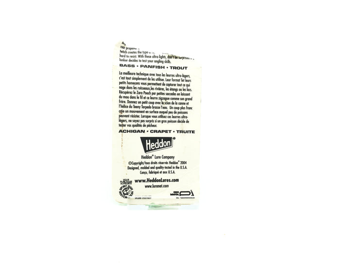 Heddon Teeny Torpedo X0355GBLSD, G Finish Blue Shad Color, New on Card