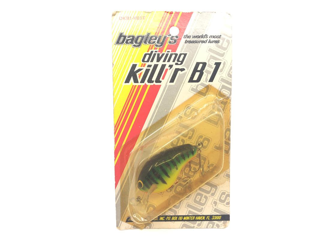 Bagley Diving Kill'r B1 DKB1-H69T Hot Tiger Color New on Card Old Stock