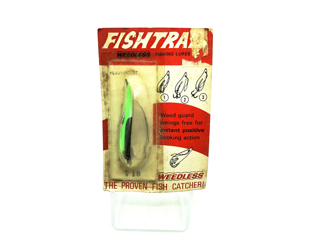 FishTrap Weedless Bait, Green/White Color on Card