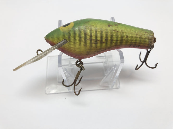 Poe's Early Wooden Lure Green Orange
