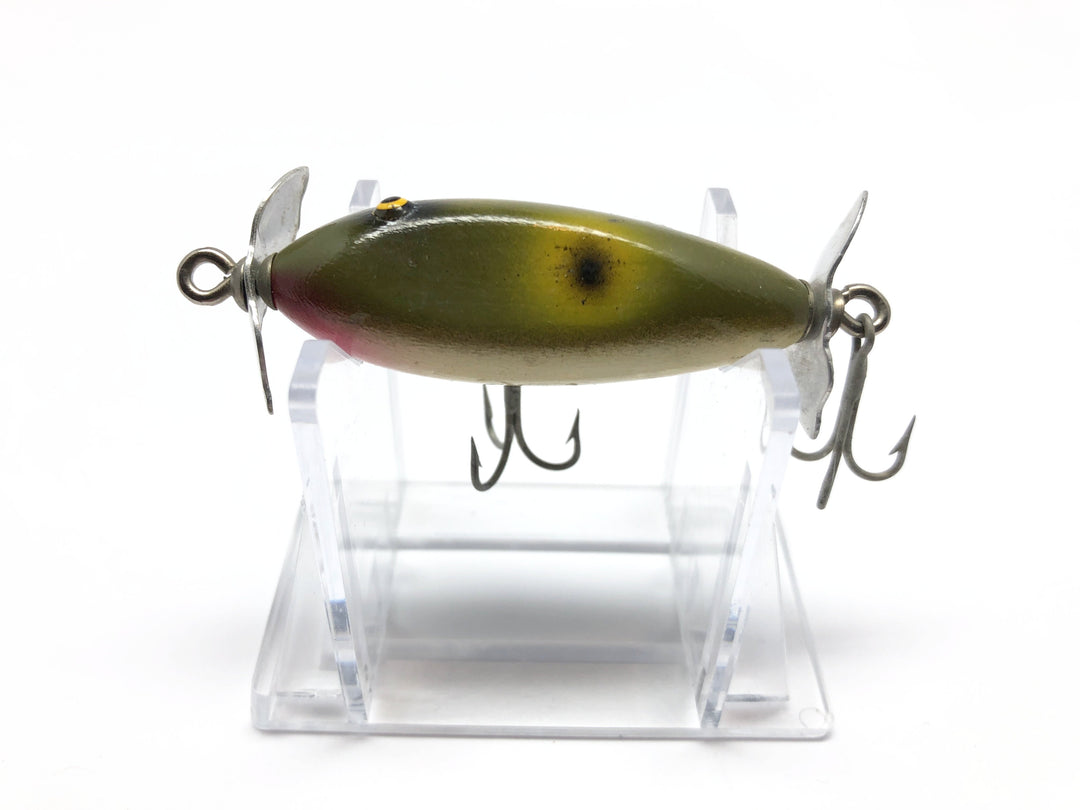 JC Higgins Spinning Injured Minnow Frog Color Wooden Lure