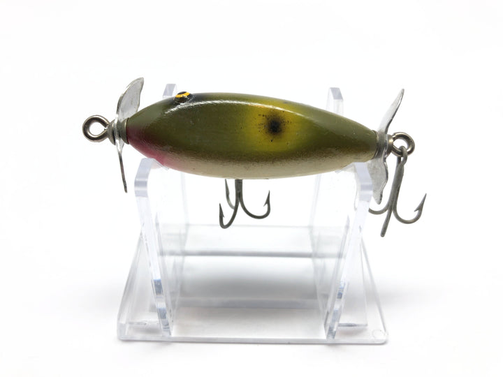 JC Higgins Spinning Injured Minnow Frog Color Wooden Lure