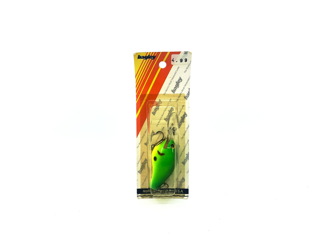 Bagley Diving B2 DB2-AG9 Little Apple Green Chartreuse Color New on Card Old Stock Florida Bait