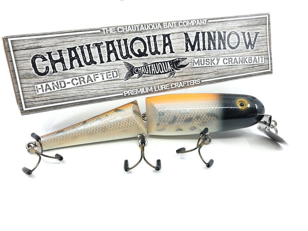 Jointed Chautauqua 8" Minnow Musky Lure Special Order Color "Tangerine Nightmare"