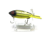 Vintage Plastic Bomber 300 in Fluorescent Yellow Black Stripes Color Fishing Lure