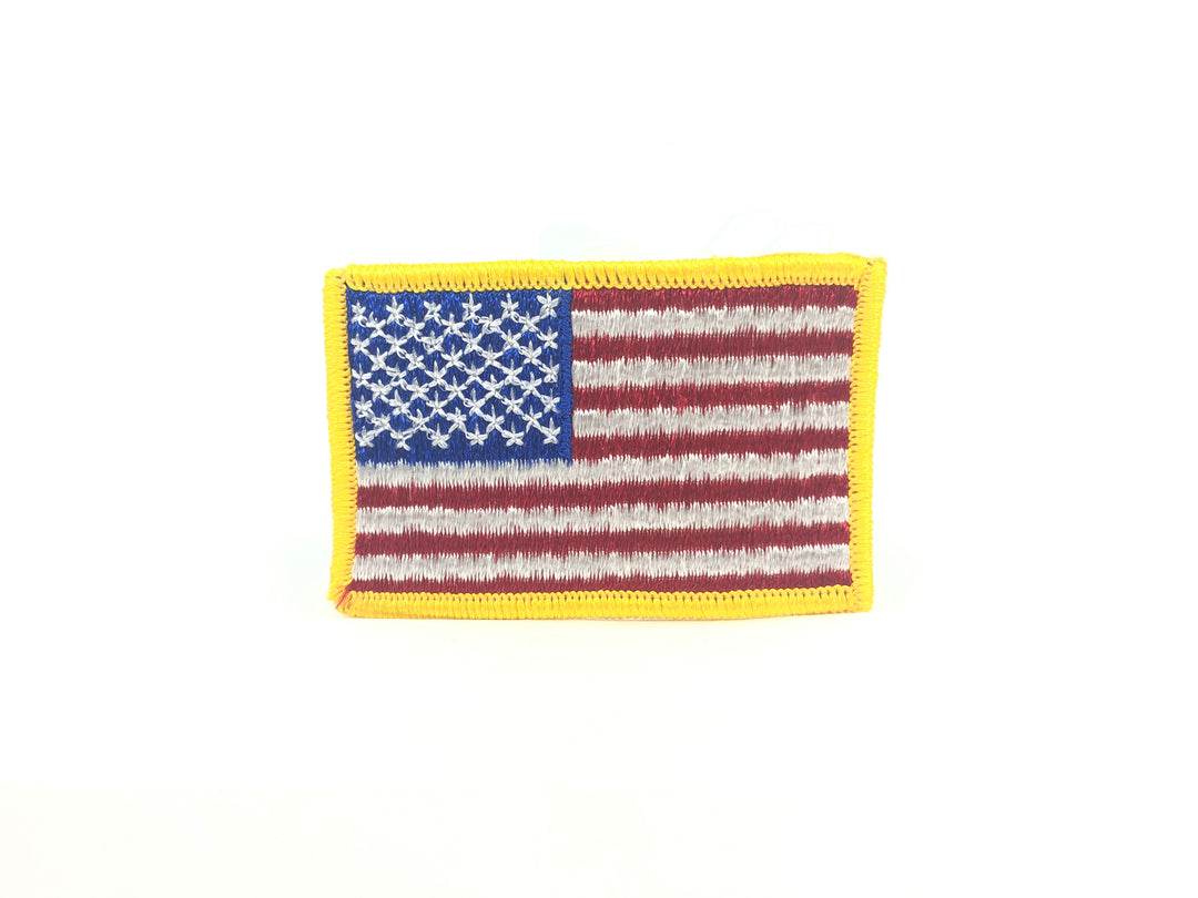 American Flag Patch Yellow Border