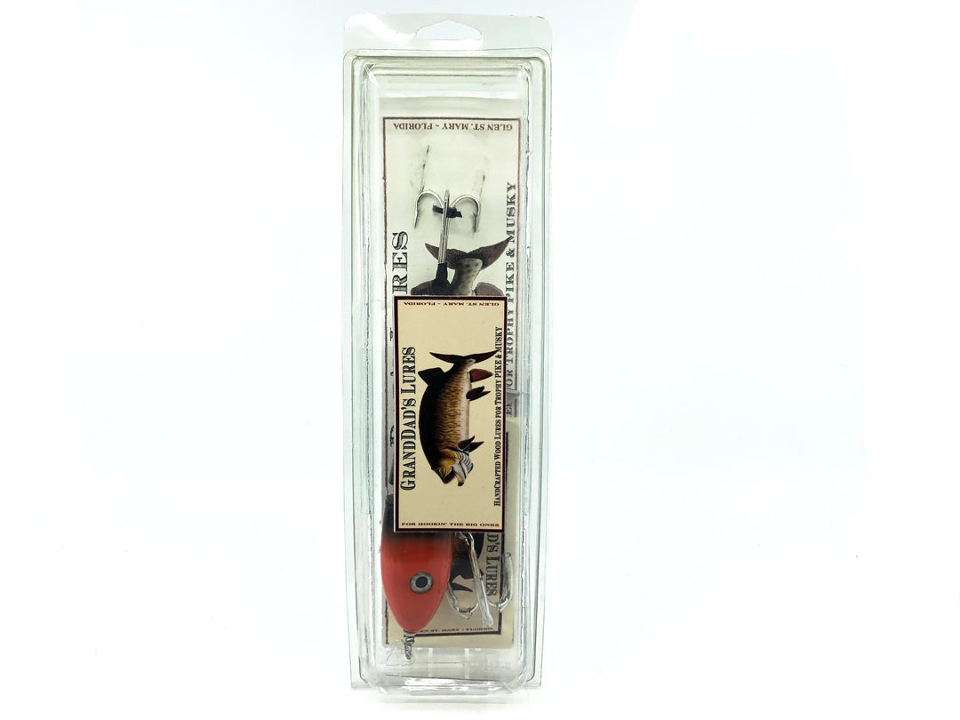 GrandDad's Lure, Musky Plopper, Orange Head/Black Body New on Card