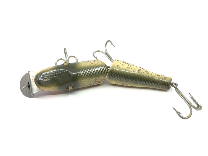 Creek Chub 2618 Jointed Pikie Minnow in Silver Flash Color Wooden Lure Glass Eyes