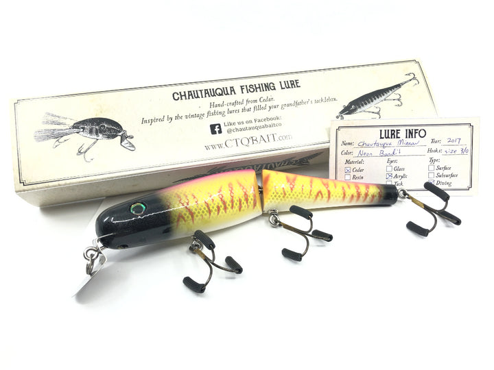 Jointed Chautauqua 8" Minnow Musky Lure Neon Bandit 2017 Color