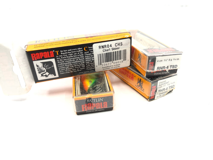 Rapala Lot of 4 Rattlin Raps RNR-4 Size