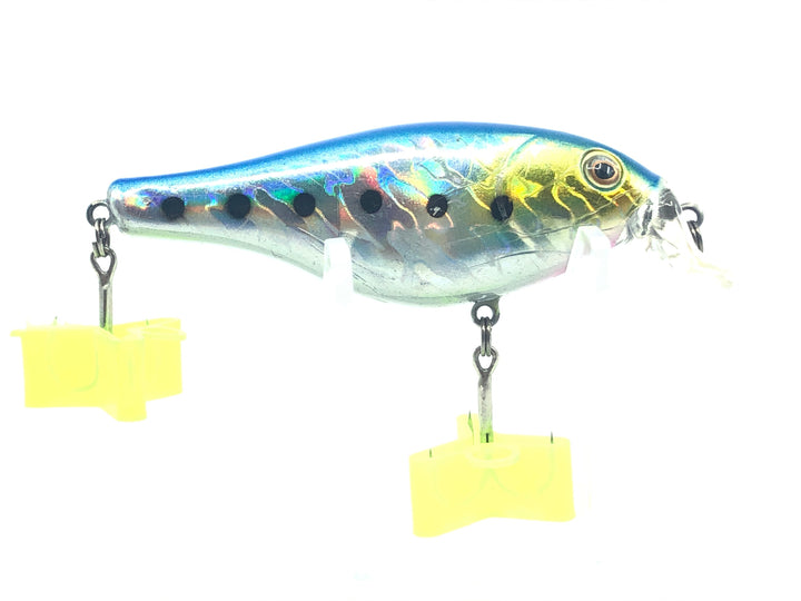 Crankbait Blue Pink and Yellow Rattles