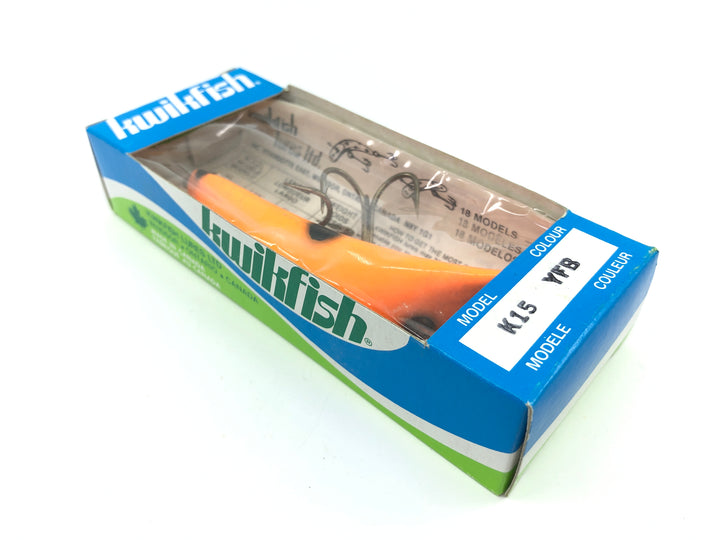Kwikfish K15 YFB Yellow Fluorescent Black Spots Color New in Box Old Stock